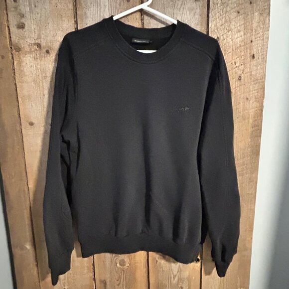 Ermenegildo Zegna Men’s Black Crewneck Sweatshirt – Size L – Raised Logo Detail - Picture 1 of 10